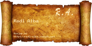 Redl Alba névjegykártya
